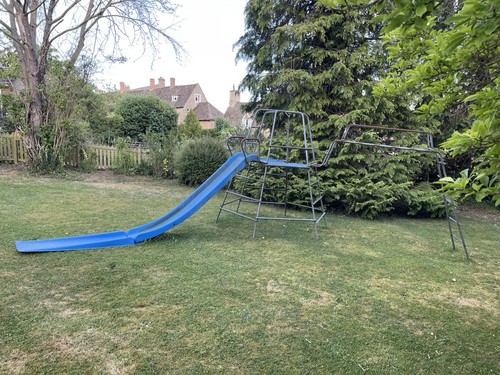 Climbing frame with - climbing, bridge