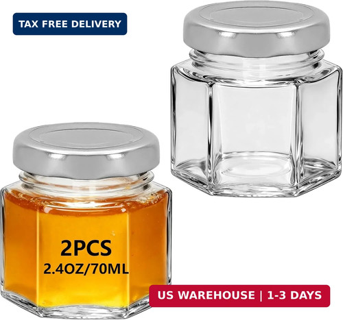 2pcs small glass containers - 2pcs,