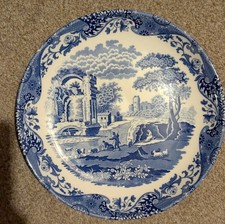 Vintage Spode Italian Large Blue & White Bowl Salad Table Ware