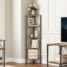 Corner Shelf 5-Tier Corner Bookshelf for Small Space Display Corner Shelf Stand