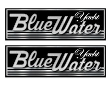 Two Blue Water Boat Classic Stickers for Restoration Project