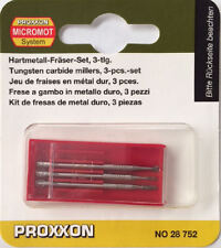 PROXXON 3 Piece Tungsten Carbide Milling Bit Set 28752 From RDGTools