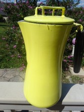MCM Vintage MILANOWARE Coffee Tea Pot YELLOW  Enamel Made in ITALY  PARTS