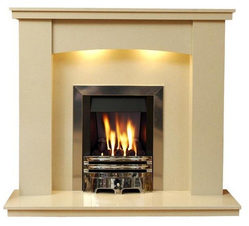 New arched marble fireplace - new,