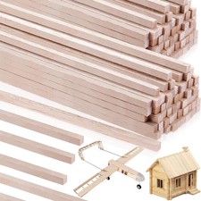 30 Pcs 1/4 Inch x 12 Inch Square Wooden Dowels Hardwood Crafts Sticks