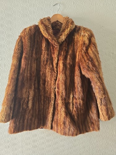 Vintage musquash fur coat - musquash,