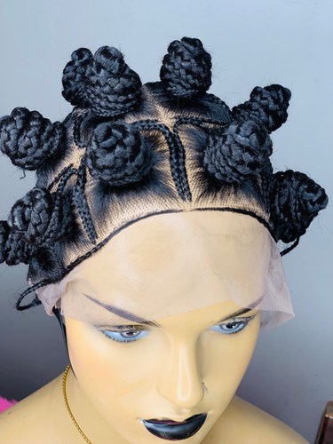 Bantu knot wig full - wig, on