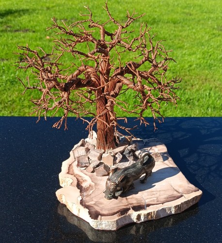 Twisted copper wire tree - copper,