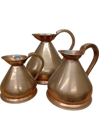 Vintage copper measuring jugs - vintage,