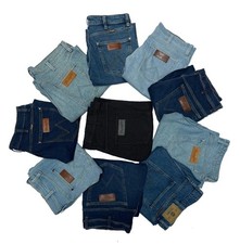 Texas & others Ex Wrangler Stretch Regular Fit Straight Leg Mens Jeans RE-HEMMED