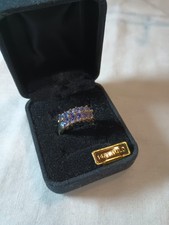 STS Jewels Inc. 1.54ctw Tanzanite & Diamond Cluster Ring 14k Size 8 4.74 grams