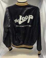 VTG Bomber Jacket The Loop Radio Station FM98 Medium West Wind RARE Chicago HTF