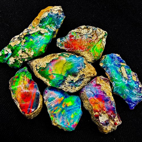 Black opal rough - rough, natural