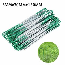 Metal Garden Pegs Pins U Shaped Grass Tent Galvanised Securing Ground Staples