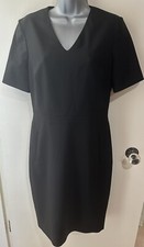 Vintage 90s Jaeger Black Wool Blend Pencil Dress Label Size 10