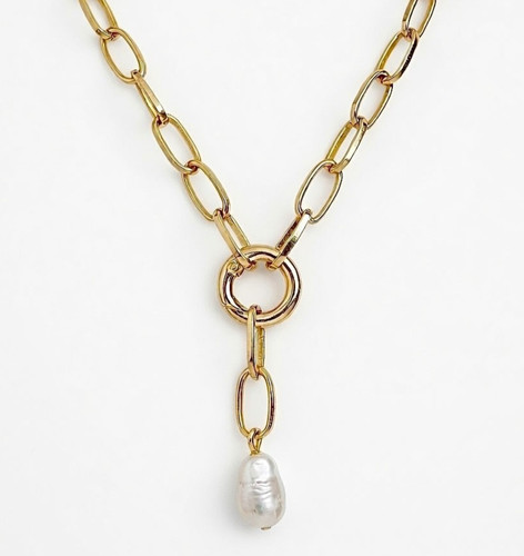Gold chain simulated baroque - gold,