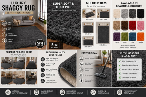 Shaggy rug soft thick - soft, pile
