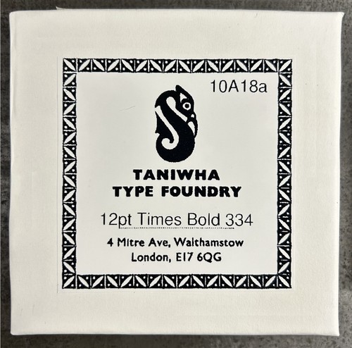 Letterpress type 12pt times - 12pt,