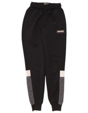 MCKENZIE Mens Graphic Tracksuit Trousers Joggers Small Black Colourblock AI07