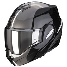 SCORPION EXO-TECH FORZA BLACK SILVER FLIP FRONT MOTORCYCLE BIKE TOURING HELMET