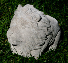 Lion Garden Stone Planter Grey.20x18x15 cm. Frost Proofed & Sealed. Handmade.