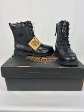 Harley Davidson Biker Boots Black Leather Uk3.5 Oil Resistant Brand New With Box