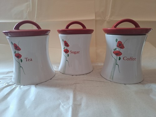 Dunelm red poppy - red, ceramic