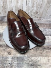 Vintage Florsheim Mens Dress Shoes Burgundy All Leather Penny Loafers Size 10 3E