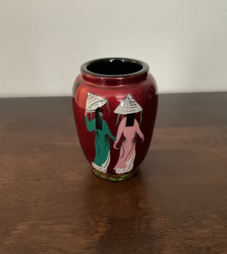 Vintage hand painted red - painted,