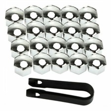SET OF 20PCS 17mm Chrome ABS WHEEL NUT BOLT COVERS CAPS GENERAL FOR ANY CAR