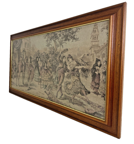 Vintage framed tapestry - vintage,