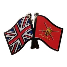 British Army & Union Jack Duo Of Flags Veteran Military Enamel Pin Badge