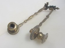 Antique Brass Piano Candle Holders Lights Lamp Sconces Victorian Old Adjustable