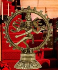 Royal Brass Dancing Lord Shiva Natraja 10cm Decorative Home Statue Diwali Gift