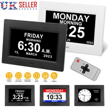 7" Large Digital LED Day Clock