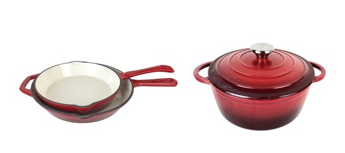 Set new red enamel coated - red,