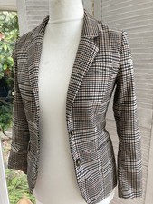 H&M Beige & Black Check Jacket