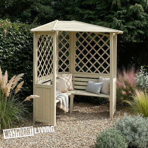 Wooden corner arbour garden - corner,