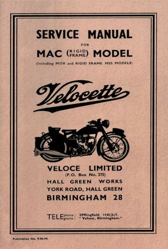 Velocette service manual mac - velocette,