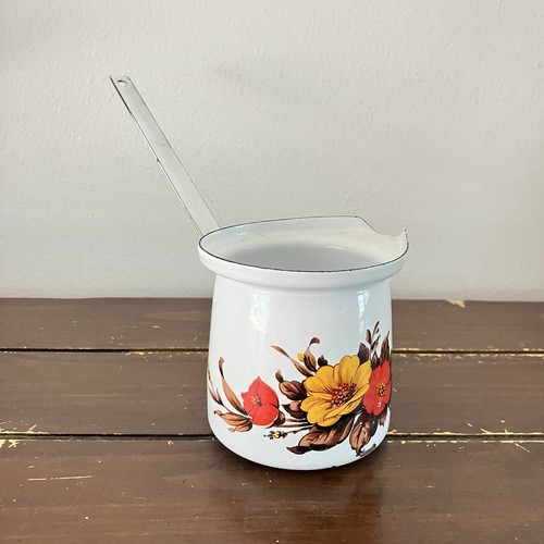 Vintage turkish enamelware pot - turkish,