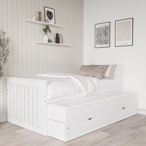Single bed white - single,