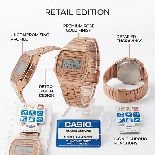 Casio a168 rose gold stainless - rose,