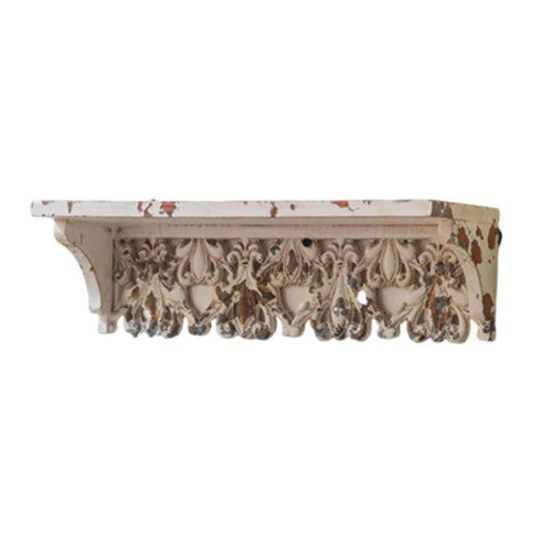 Carved wall shelf distressed - carved,