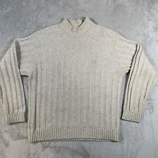 Vintage Oxbow Jumper Mens Medium Beige Wool Knit Pullover Surf Ski France Mock