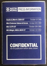 AUSTIN MORRIS Car Press Information Pack SEP 1969 1300 GT MINI 1275GT MGB GT ++
