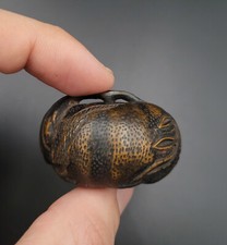Netsuke - Dragon Mandarin - Wood - 19th Century