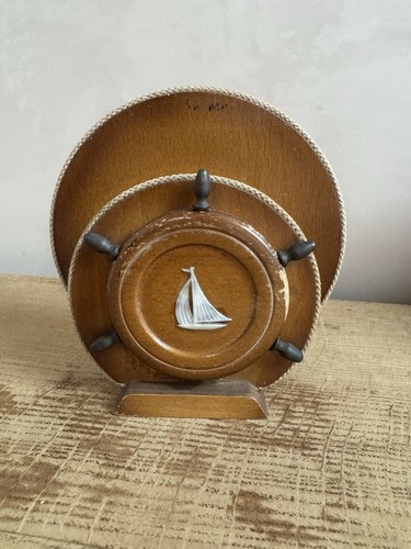 Vintage wooden ships wheel - vintage,
