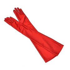 Ladies Long Red Finger Gloves