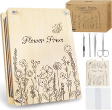 Large Wooden Flower Press Kit 11.8x8.3in DIY Craft Pressing Kit with Storage Bag