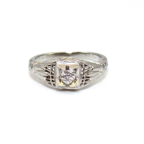 Vintage antique 18k white - white, gold